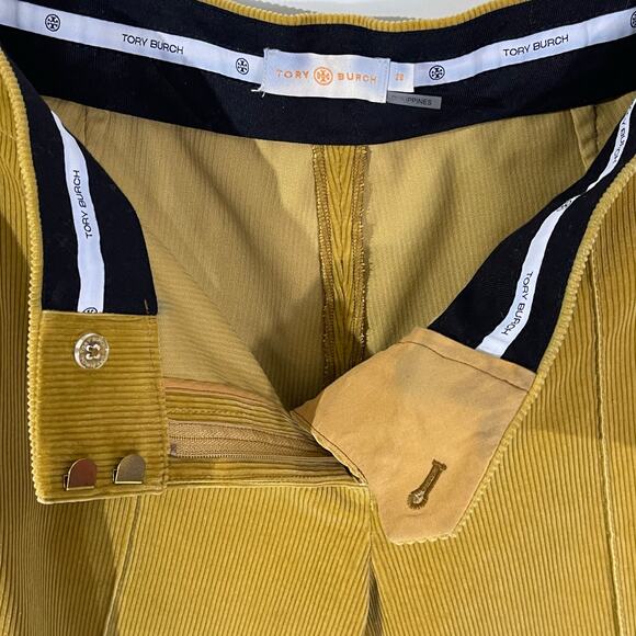 TORY BURCH Women’s Devi Gold Mustard Corduroy Trouser Pant size 29 - Picture 8 of 8